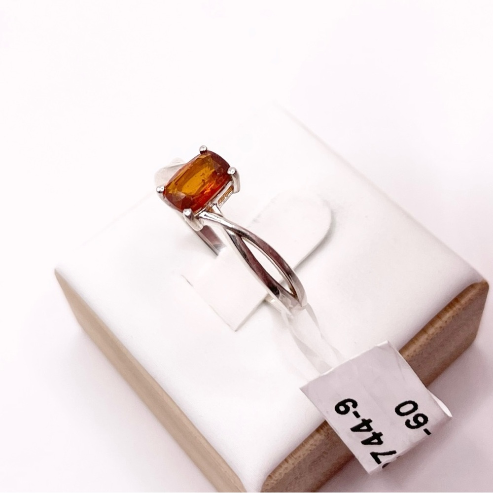 Size 9 Orange Kyanite 925 Sterling Silver Ring - Picture 2 of 7